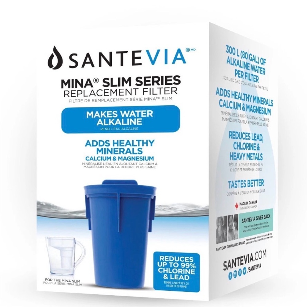 Santevia MINA Slim Series Alkaline Water Replacement Filter 1 Pack